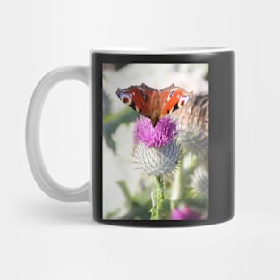 Peacock on thistle Mug